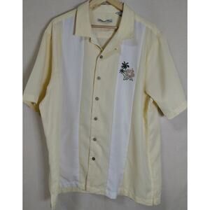 Batak Bay Yellow Button-Up Shirt Solid Short Sleeve Size XL